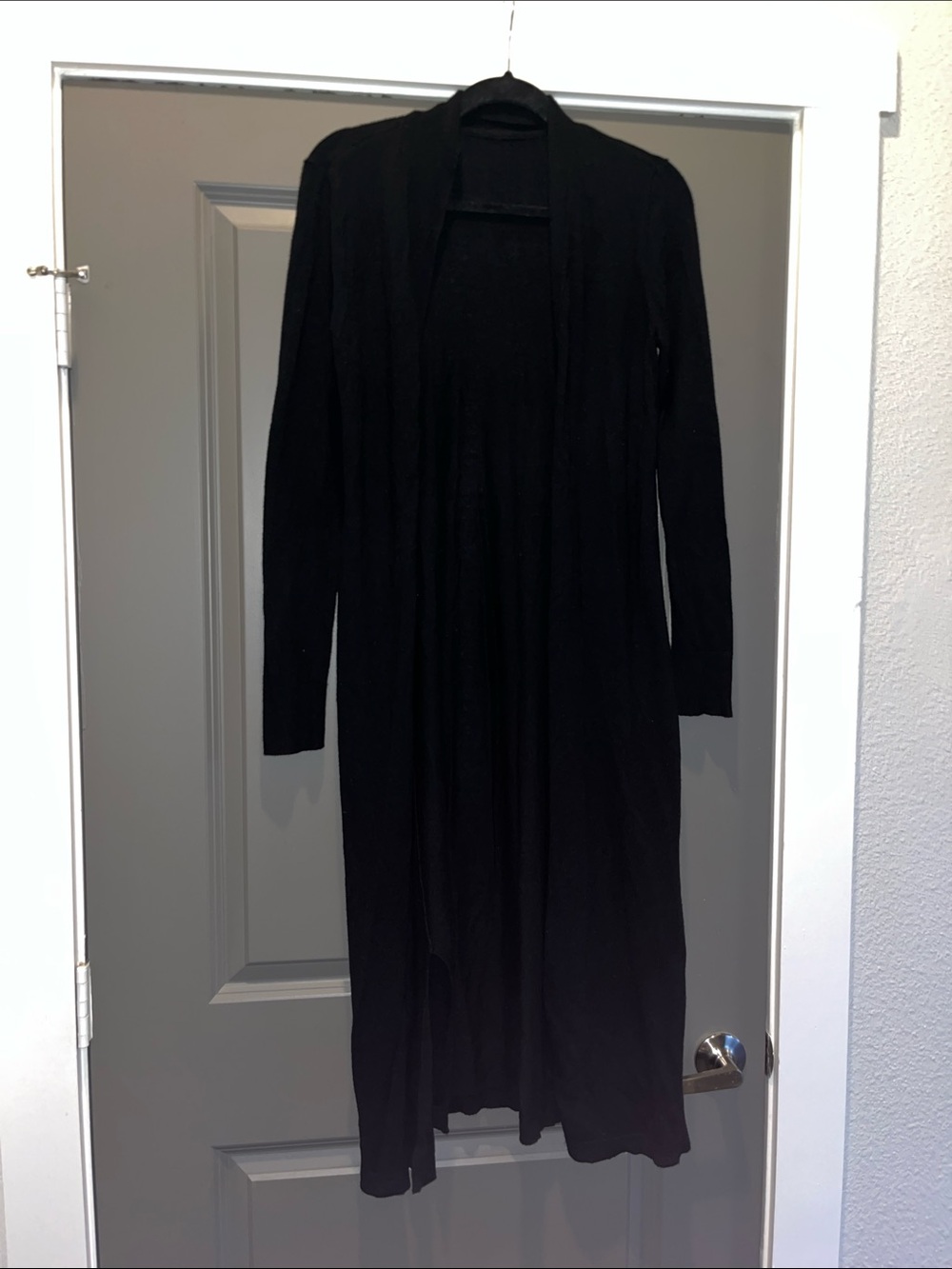 White House Black Market Black Draped Open Cardigan